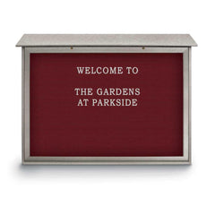 Enclosed Letter Board: 52" Wide, 40" High, Fabric, Berry