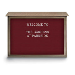 Enclosed Letter Board: 52" Wide, 40" High, Fabric, Berry