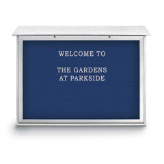 Enclosed Letter Board: 52" Wide, 40" High, Laminate, Blue