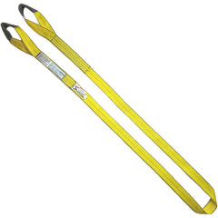 Twisted Eye & Eye, Type 4 Web Sling: 10' Long, 4" Wide, 6400 lb Vertical Capacity, Nylon