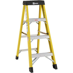 3 Step Fiberglass Foldable Step Ladder: Type IAA 375 lb Capacity 4' Height