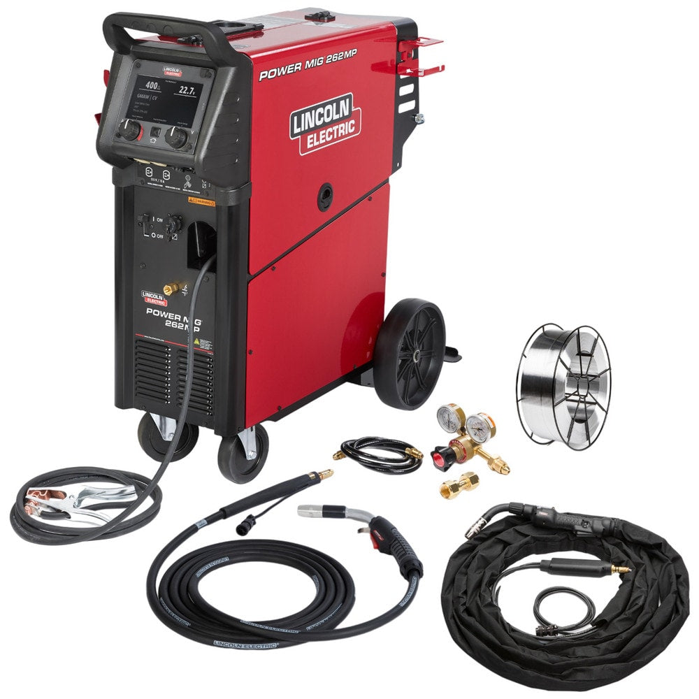 Multi-Process Welders; Welding Processes: FCAW, SMAW, DC TIG, Metal-Cored, MIG, GMAW; Phase: 1; Input Amperage: 44, 49.1, 22.1, 17.6; Output Amperage: 5-300; Wire Size Range: 0.023 to 0.047 in; Duty Cycle: 230A/26.5V/60%; Overall Height (Inch): 44.42; Fea