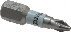 Power Screwdriver Bit: #1 Phillips, PH1 Speciality Point Size, 1/4" Hex Drive