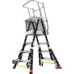 4 Step Fiberglass Foldable Step Ladder: Type IAA 375 lb Capacity 5' Height