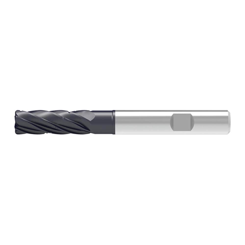 Corner Radius End Mill: 20.00 mm Dia, 61.00 mm LOC, 2.00 mm Radius, 6 Flute, Solid Carbide