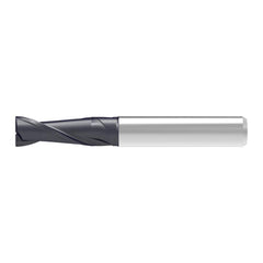 Corner Chamfer End Mill: 3.80 mm Dia, 8.00 mm LOC, 2 Flute, 0.07 mm Chamfer Width, Solid Carbide