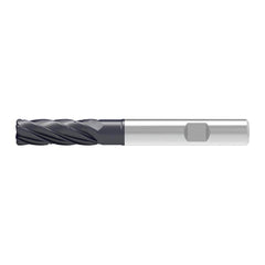 Corner Radius End Mill: 18.00 mm Dia, 55.00 mm LOC, 4.00 mm Radius, 6 Flute, Solid Carbide