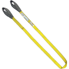 Twisted Eye & Eye, Type 4 Web Sling: 6' Long, 3" Wide, 9300 lb Vertical Capacity, Polyester