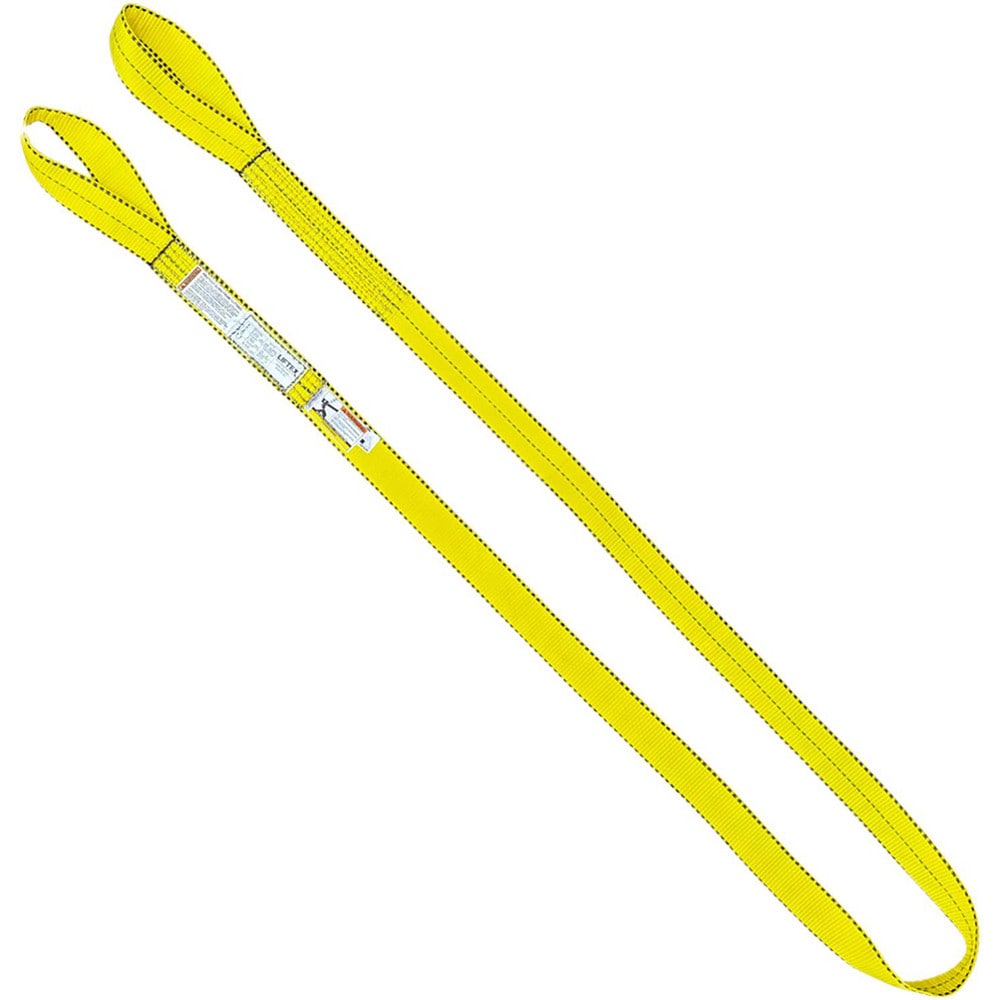 Flat Eye & Eye, Type 3 Web Sling: 3' Long, 2" Wide, 3200 lb Vertical Capacity, Nylon