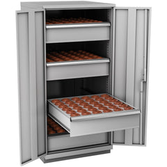 CNC Storage Cabinets; Cabinet Type: Modular; Taper Size: 40; Number Of Doors: 2.000; Number Of Drawers: 4.000; Color: Light Gray; Material: Steel