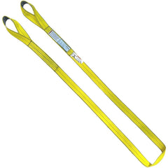 Twisted Eye & Eye, Type 4 Web Sling: 12' Long, 2" Wide, 6400 lb Vertical Capacity, Nylon