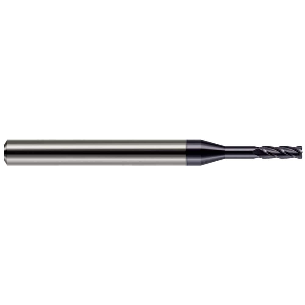 Corner Radius End Mill: 1/8" Dia, 3/8" LOC, 0.0100" Radius, 4 Flute, Solid Carbide