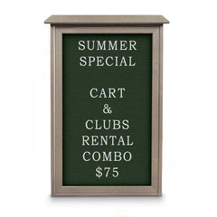 Enclosed Letter Board: 42" Wide, 26" High, Fabric, Woodland Green