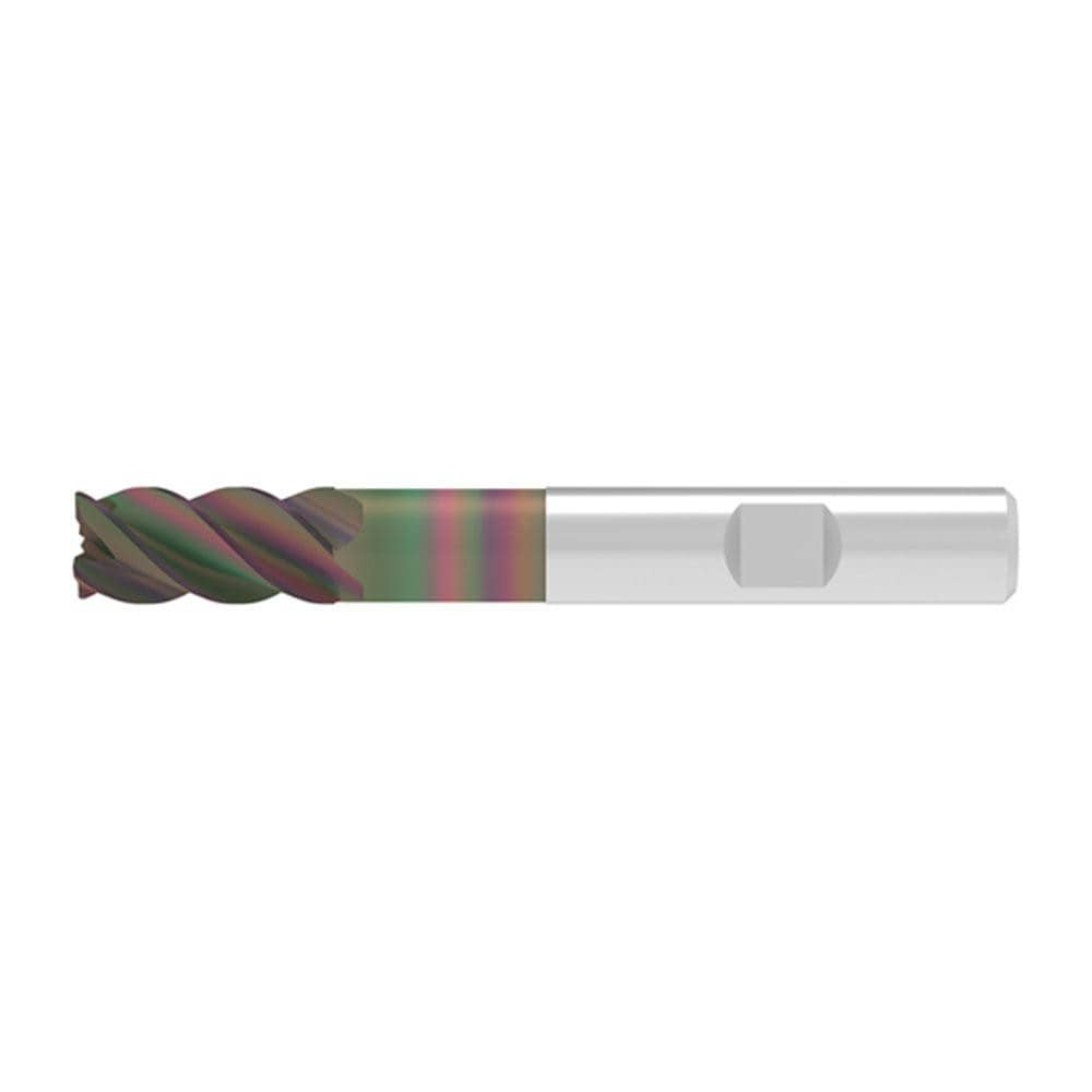 Corner Radius End Mill: 17.50 mm Dia, 36.00 mm LOC, 0.32 mm Radius, 4 Flute, Solid Carbide
