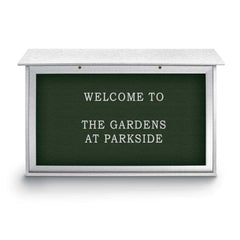 Enclosed Letter Board: 45" Wide, 30" High, Fabric, Woodland Green