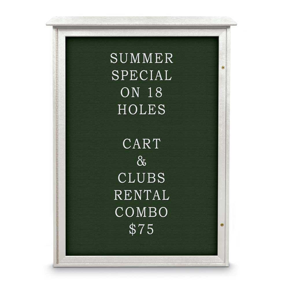 Enclosed Letter Board: 54" Wide, 38" High, Fabric, Woodland Green