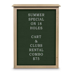 Enclosed Letter Board: 54" Wide, 38" High, Fabric, Woodland Green