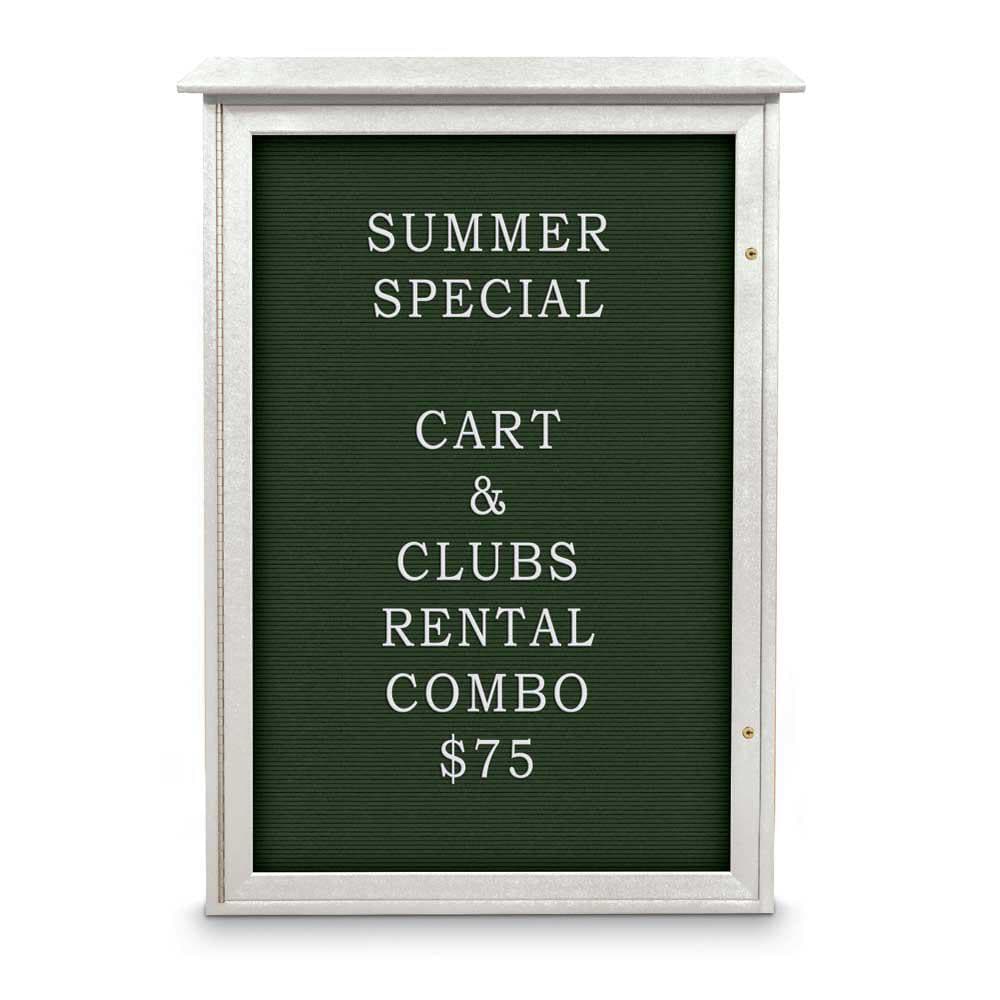 Enclosed Letter Board: 48" Wide, 32" High, Fabric, Woodland Green