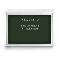 Enclosed Letter Board: 52" Wide, 40" High, Fabric, Woodland Green