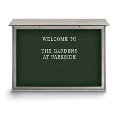 Enclosed Letter Board: 52" Wide, 40" High, Fabric, Woodland Green