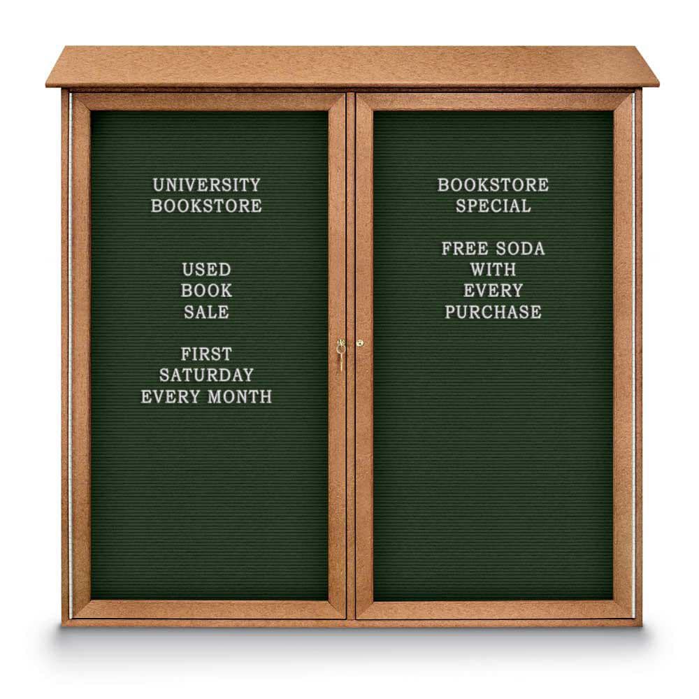 Enclosed Letter Board: 48" Wide, 48" High, Fabric, Woodland Green