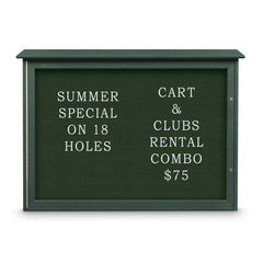 Enclosed Letter Board: 48" Wide, 36" High, Fabric, Woodland Green