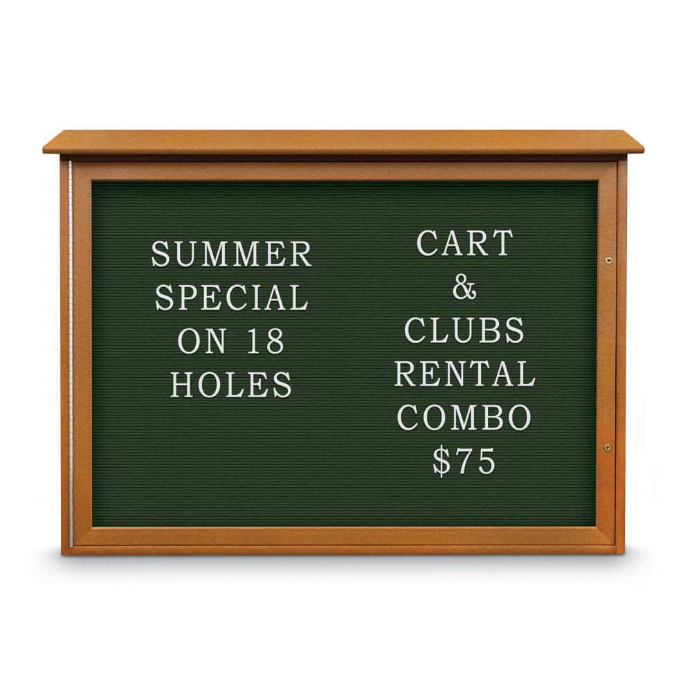 Enclosed Letter Board: 48" Wide, 36" High, Fabric, Woodland Green