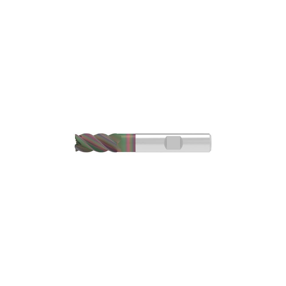 Corner Radius End Mill: 9.70 mm Dia, 22.00 mm LOC, 0.32 mm Radius, 4 Flute, Solid Carbide