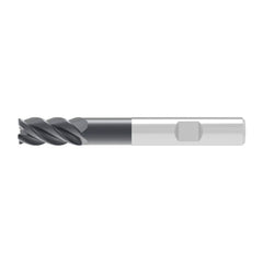 Corner Radius End Mill: 15.50 mm Dia, 36.00 mm LOC, 0.32 mm Radius, 4 Flute, Solid Carbide