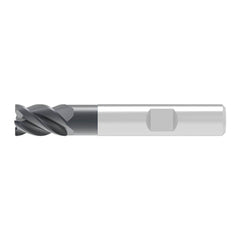 Corner Radius End Mill: 19.50 mm Dia, 26.00 mm LOC, 0.50 mm Radius, 4 Flute, Solid Carbide