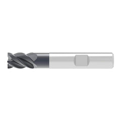 Corner Radius End Mill: 8.70 mm Dia, 13.00 mm LOC, 0.32 mm Radius, 4 Flute, Solid Carbide