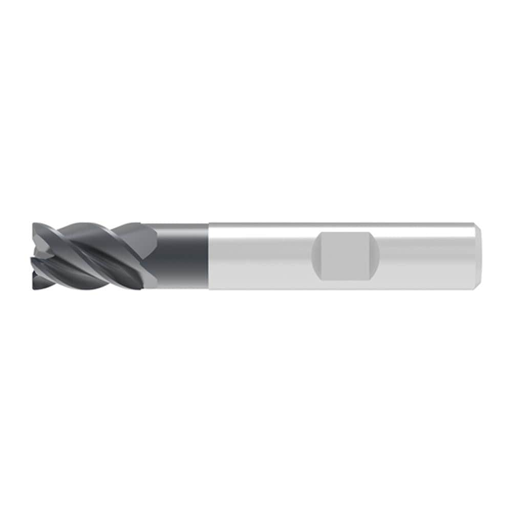 Corner Radius End Mill: 6.70 mm Dia, 11.00 mm LOC, 0.20 mm Radius, 4 Flute, Solid Carbide