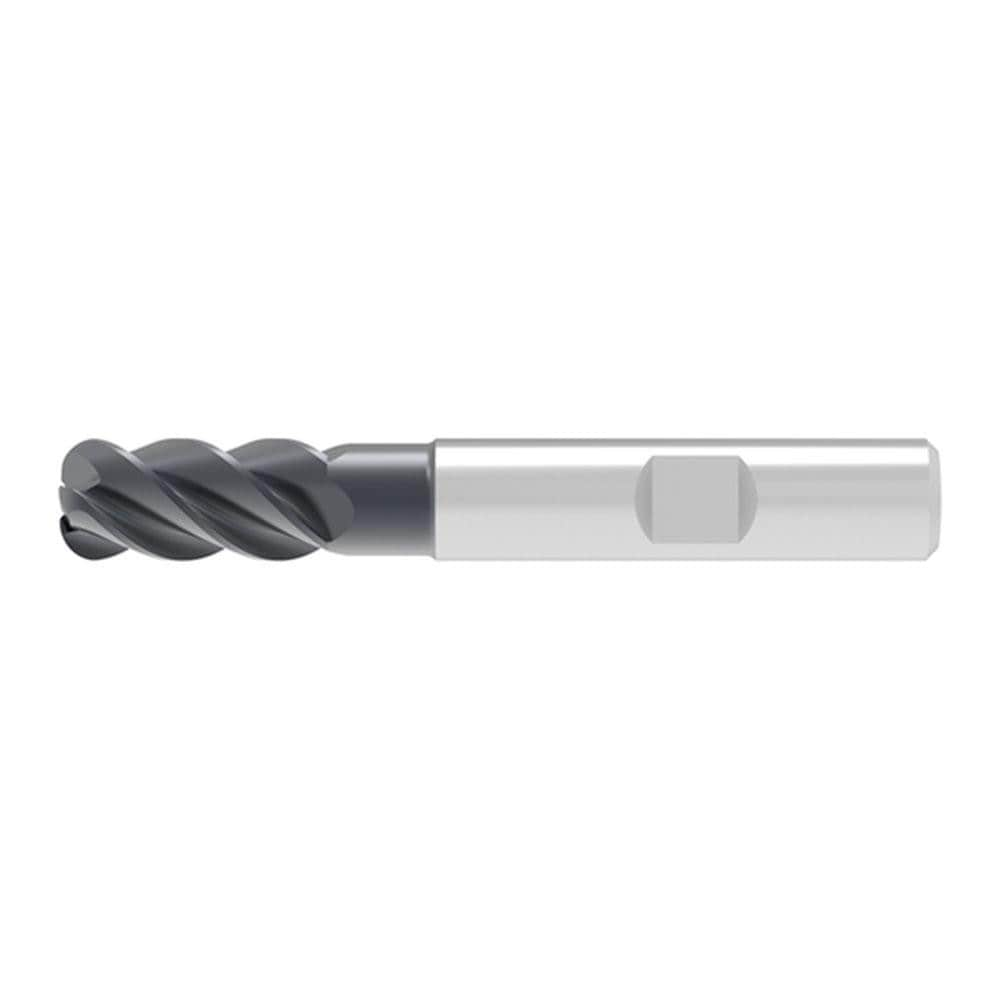 Corner Radius End Mill: 14.00 mm Dia, 26.00 mm LOC, 1.00 mm Radius, 4 Flute, Solid Carbide