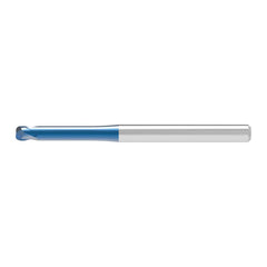 Corner Radius End Mill: 3.00 mm Dia, 2.00 mm LOC, 0.50 mm Radius, 2 Flute, Solid Carbide