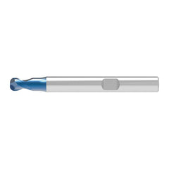 Corner Radius End Mill: 16.00 mm Dia, 12.00 mm LOC, 5.00 mm Radius, 2 Flute, Solid Carbide