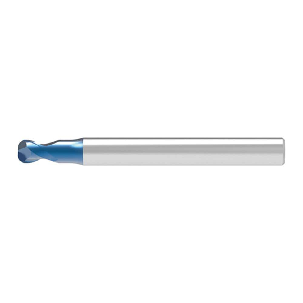 Corner Radius End Mill: 3.00 mm Dia, 3.50 mm LOC, 0.50 mm Radius, 2 Flute, Solid Carbide