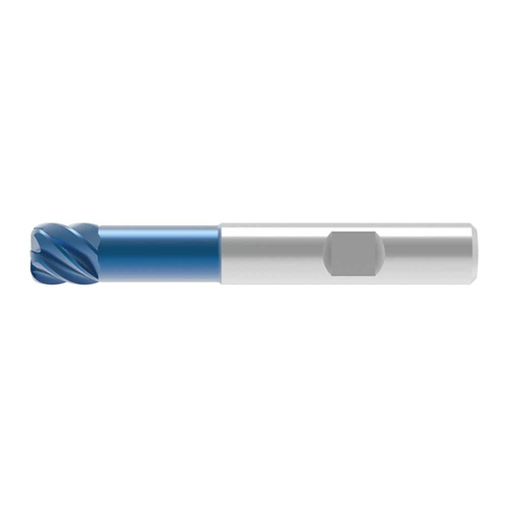 Corner Radius End Mill: 10.00 mm Dia, 11.00 mm LOC, 2.00 mm Radius, 6 Flute, Solid Carbide