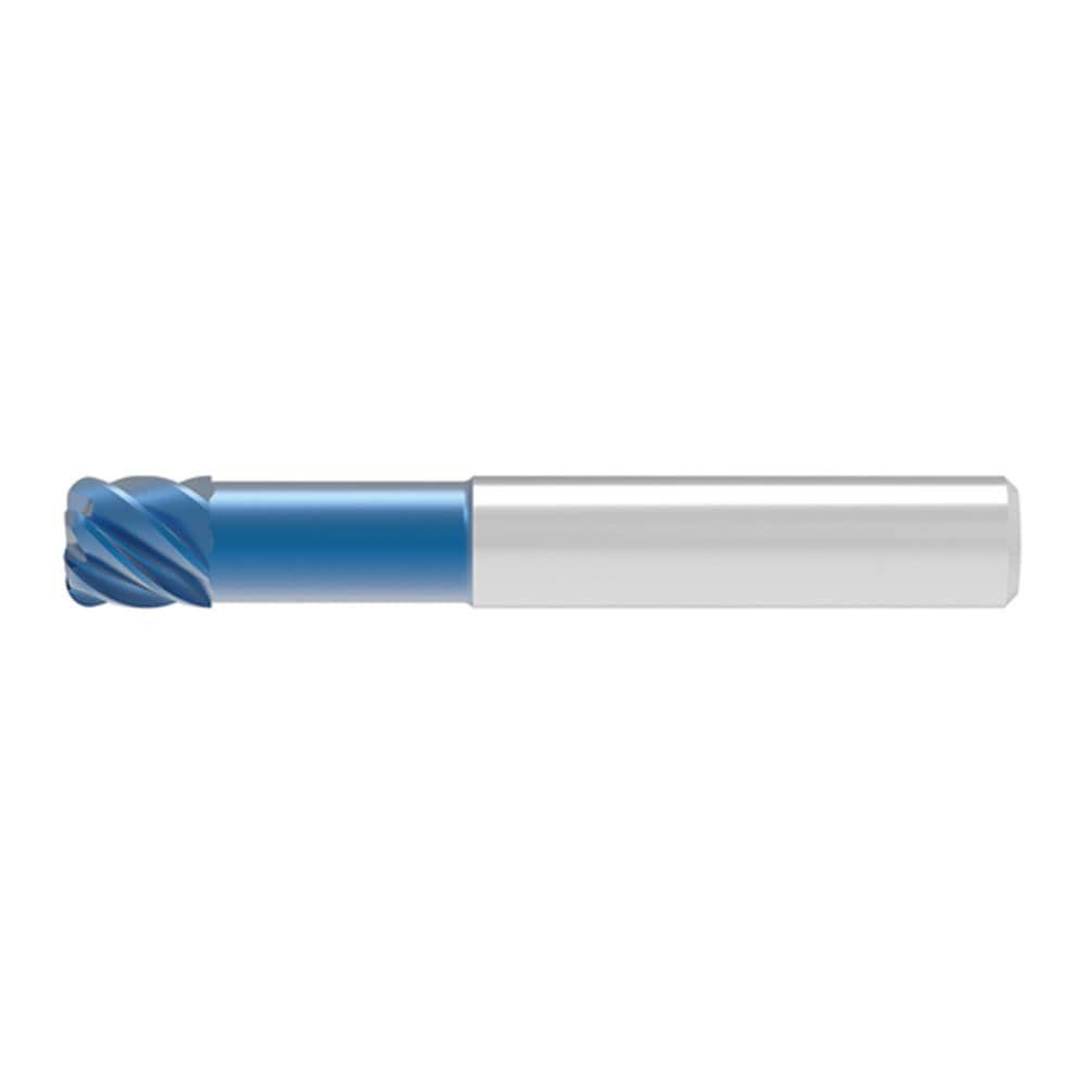 Corner Radius End Mill: 12.00 mm Dia, 12.00 mm LOC, 1.00 mm Radius, 6 Flute, Solid Carbide