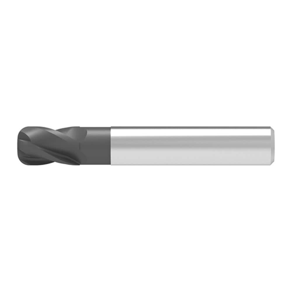 Corner Radius End Mill: 12.00 mm Dia, 16.00 mm LOC, 2.00 mm Radius, 4 Flute, Solid Carbide