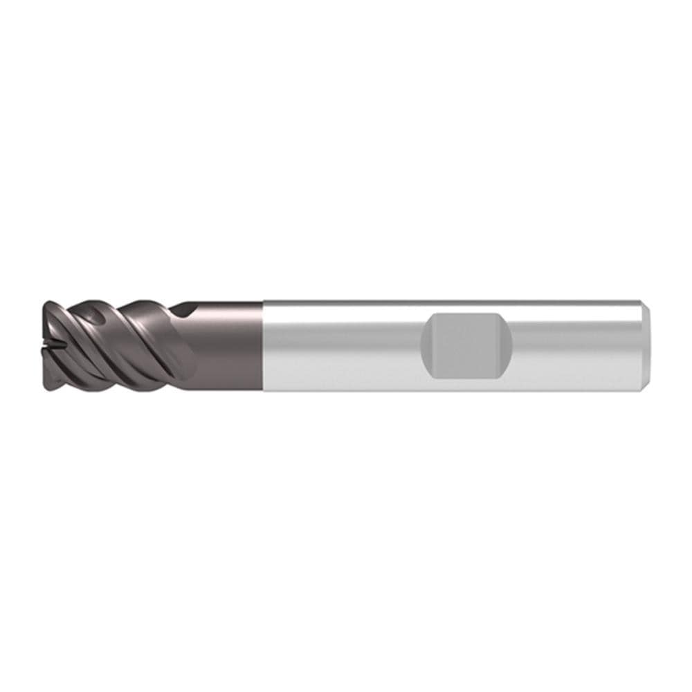 Corner Radius End Mill: 4.00 mm Dia, 8.00 mm LOC, 0.50 mm Radius, 4 Flute, Solid Carbide