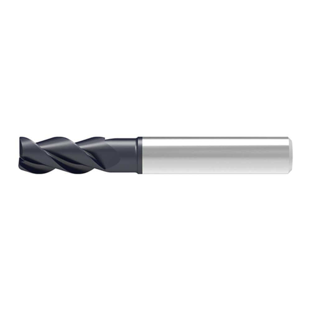 Corner Chamfer End Mill: 3.00 mm Dia, 10.00 mm LOC, 3 Flute, 0.07 mm Chamfer Width, Solid Carbide