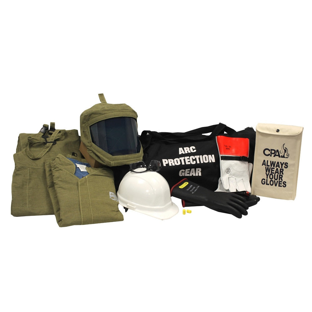 Arc Flash Clothing Kit: Size Small, Cotton, Bib Overalls, Hoods & Jacket