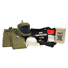 Arc Flash Clothing Kit: Size Large, Cotton, Bib Overalls, Hoods & Jacket