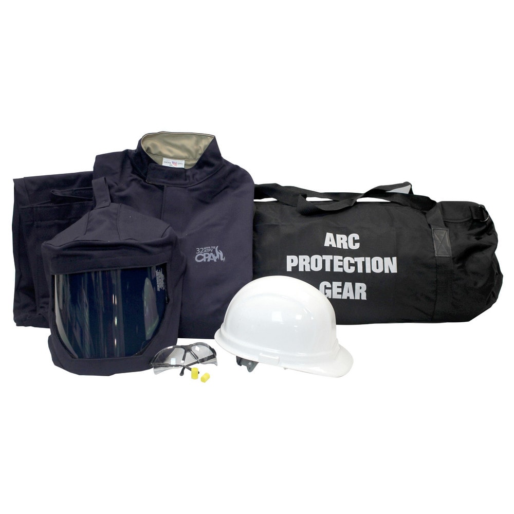 Arc Flash Clothing Kit: Size Large, Cotton, Bib Overalls, Hoods & Jacket