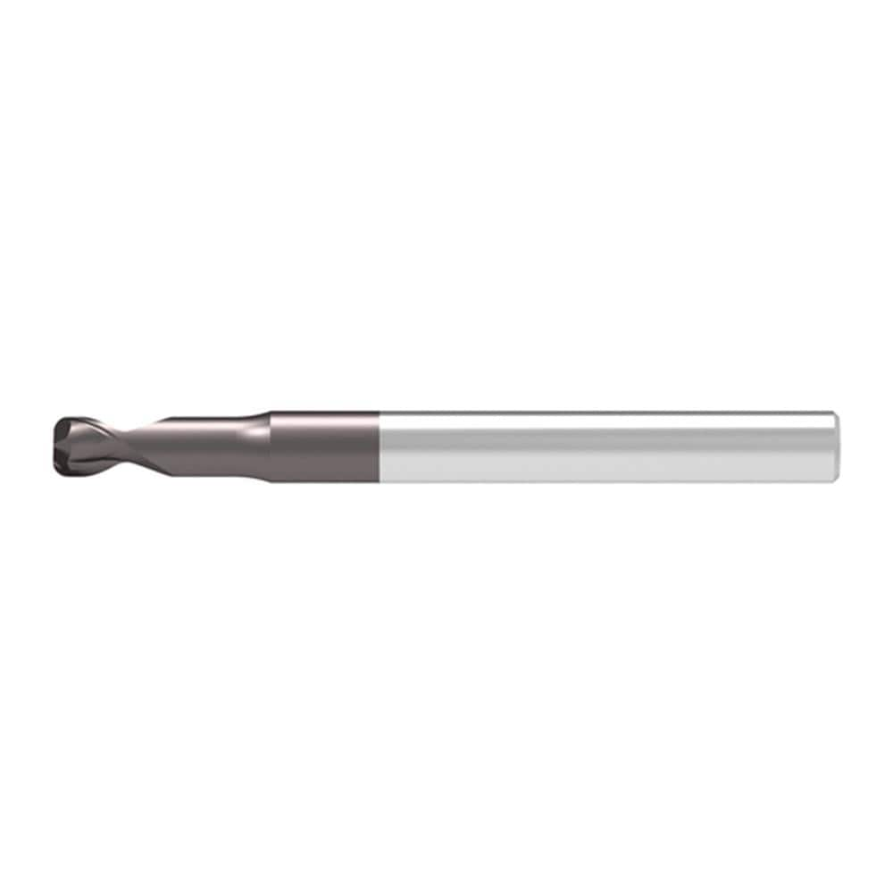 Corner Radius End Mill: 1.80 mm Dia, 1.80 mm LOC, 0.18 mm Radius, 2 Flute, Solid Carbide