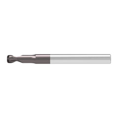 Corner Radius End Mill: 0.30 mm Dia, 0.30 mm LOC, 0.03 mm Radius, 2 Flute, Solid Carbide