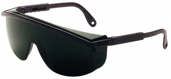 Safety Glasses: Scratch-Resistant, Polycarbonate, Green Lenses, Full-Framed