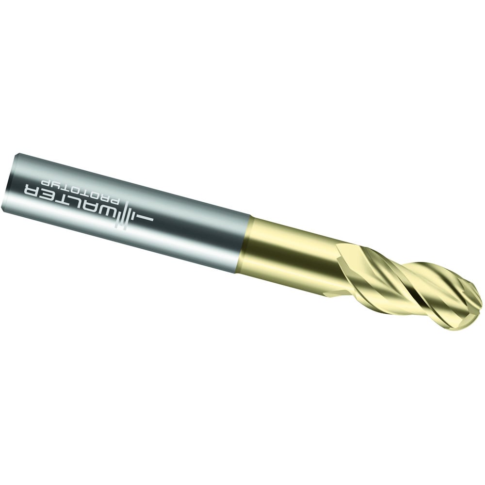 Ball End Mill: 5/8" Dia, 1-1/4" LOC, 3 Flute, Solid Carbide