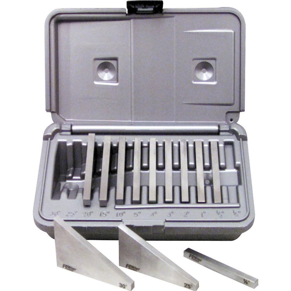 Angle Block Sets; Minimum Angle Included: 0.25; Maximum Angle Included: 30.00; Overall Length: 3.00; Overall Thickness: 0.25 in; Includes: Storage case