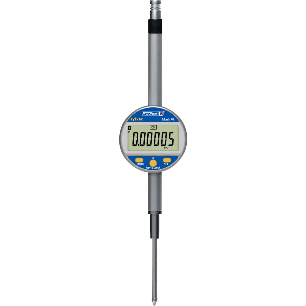 Electronic Test Indicator: 100.00 mm Max, 0.00024" Accuracy, Carbide Contact Point